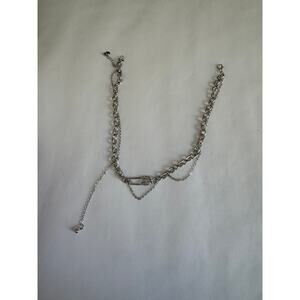 00s Japanese Safety Pin Rhinestone Necklace